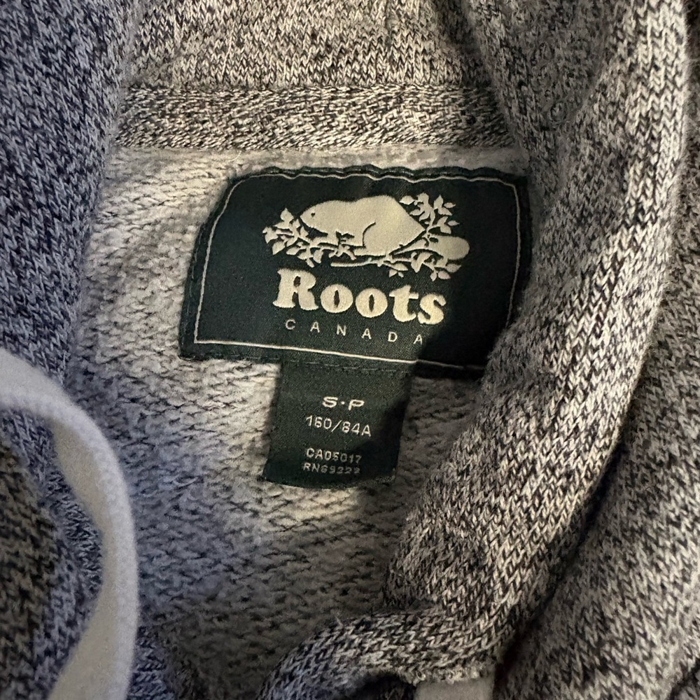 Roots Heather Gray Hoodie with Black Logo - Picture 2 of 2
